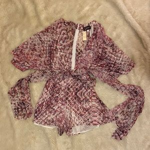 SOLD Pink snakeskin romper